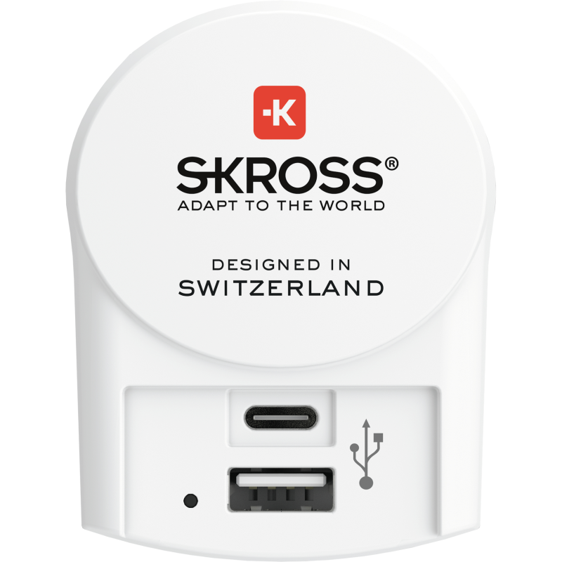 SKross - SKross Euro USB - 1xUSB Type C/1xUSB Type A Laddare