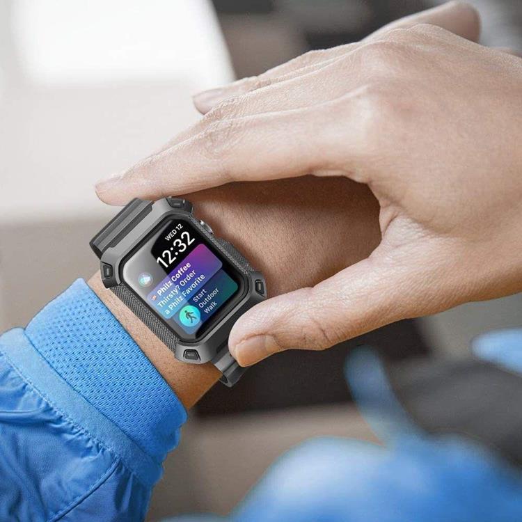 SupCase - Supcase Apple Watch 4/5/6/7/SE (44/45mm) Armband Unicorn Beetle Pro - Svart