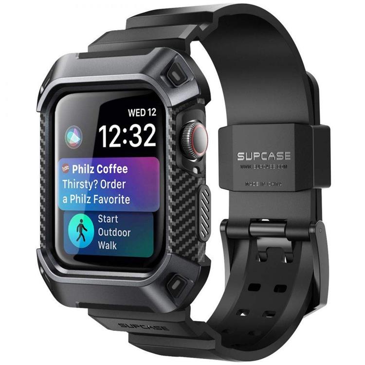 SupCase - Supcase Apple Watch 4/5/6/7/SE (44/45mm) Armband Unicorn Beetle Pro - Svart