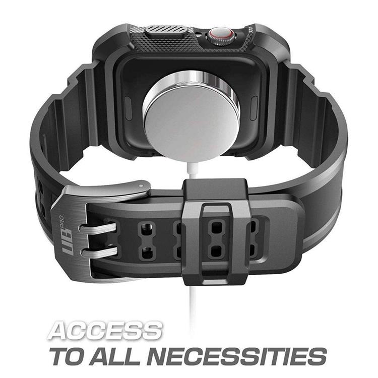 SupCase - Supcase Apple Watch 4/5/6/7/SE (44/45mm) Armband Unicorn Beetle Pro - Svart