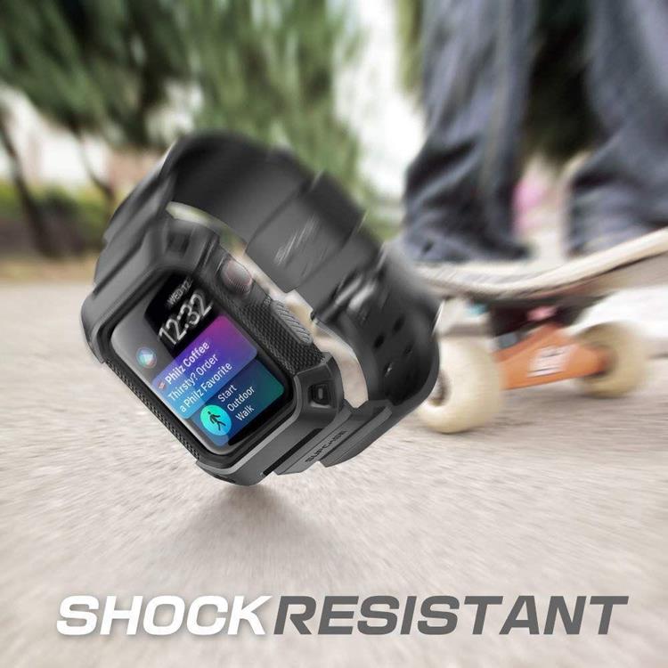 SupCase - Supcase Apple Watch 4/5/6/7/SE (44/45mm) Armband Unicorn Beetle Pro - Svart