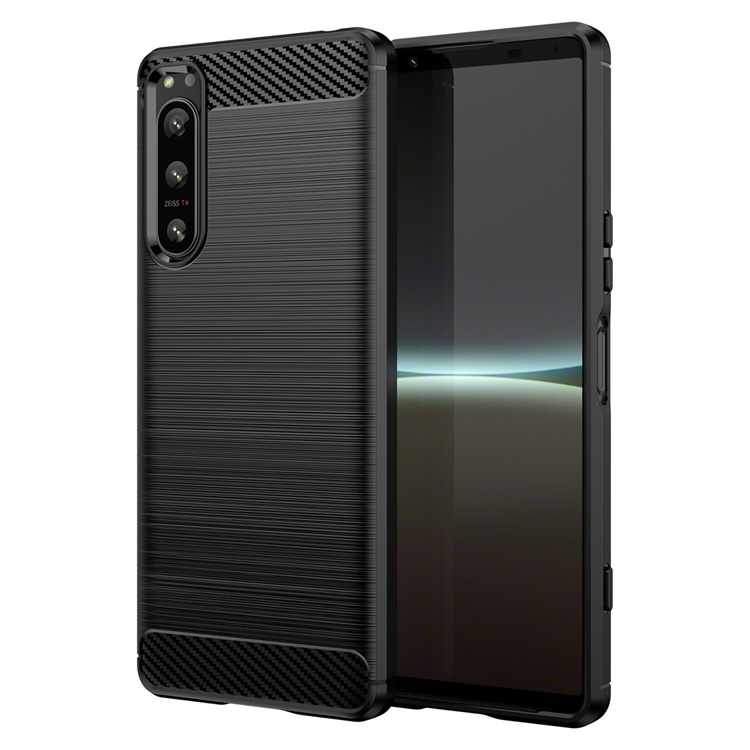 A-One Brand - Sony Xperia 5 IV Skal Carbon Silicone Flexible - Svart