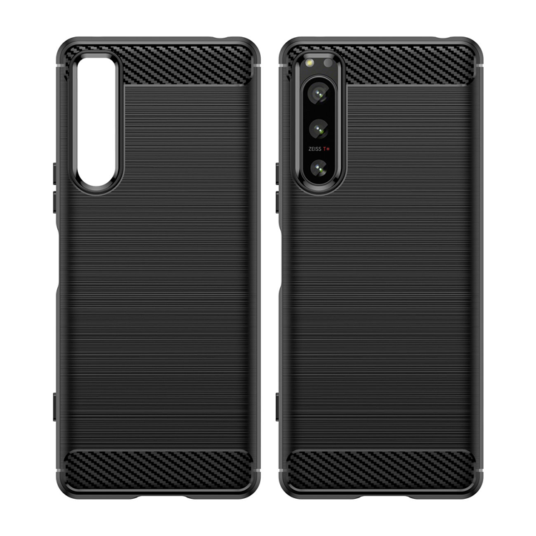 A-One Brand - Sony Xperia 5 IV Skal Carbon Silicone Flexible - Svart