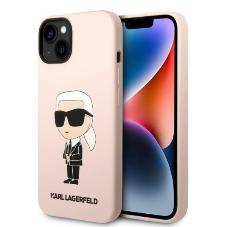 KARL LAGERFELD - Karl Lagerfeld iPhone 14 Skal Silicone Ikonik - Rosa