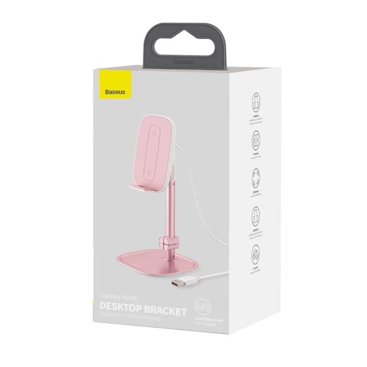 BASEUS
Baseus Trådlös Laddare Telefonhållare USB Kable 15 W - Rosa