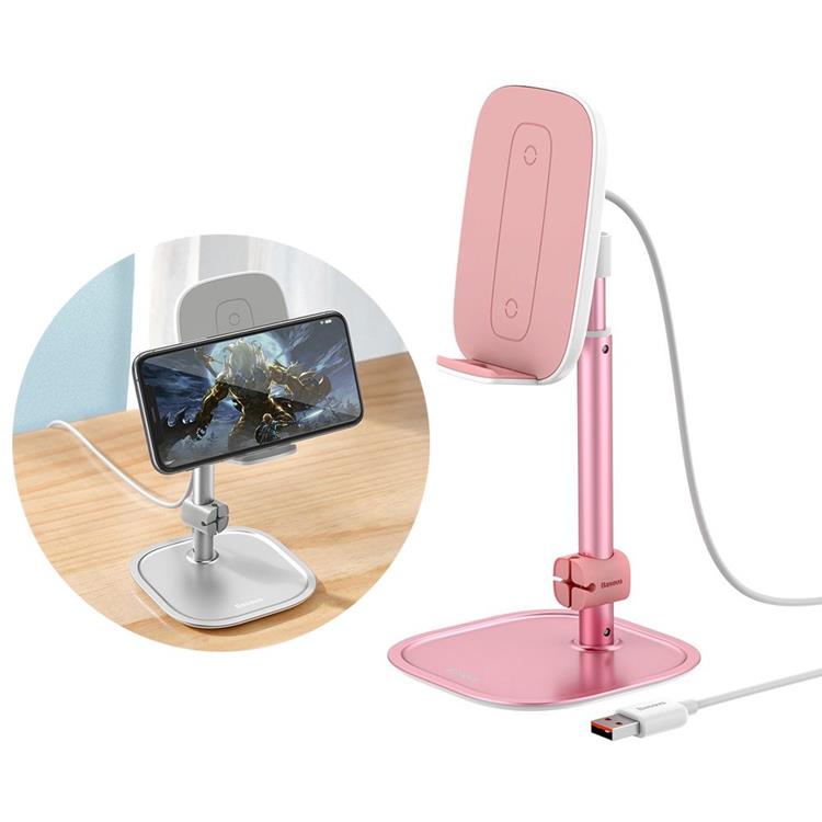 BASEUS
Baseus Trådlös Laddare Telefonhållare USB Kable 15 W - Rosa