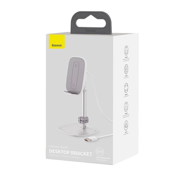 UTGÅTT
Baseus Trådlös Laddare Telefonhållare-USB Kable 15 W - Silver