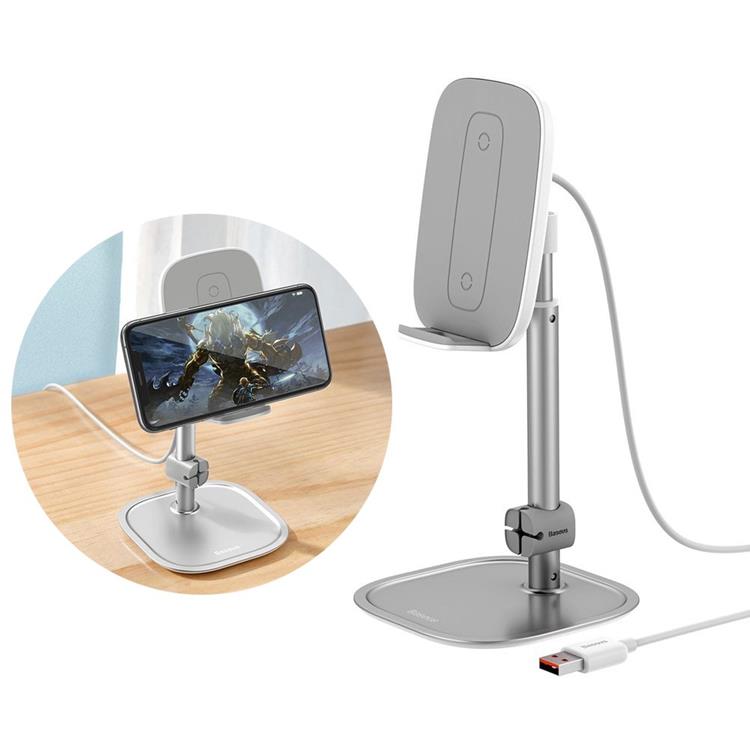UTGÅTT
Baseus Trådlös Laddare Telefonhållare-USB Kable 15 W - Silver