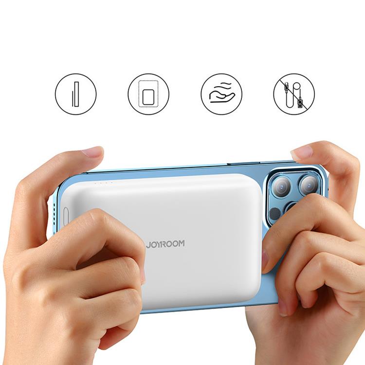 Joyroom - Joyroom MagSafe Powerbank 10000mAh 20W Qi Trådlös Laddare 15W - Vit