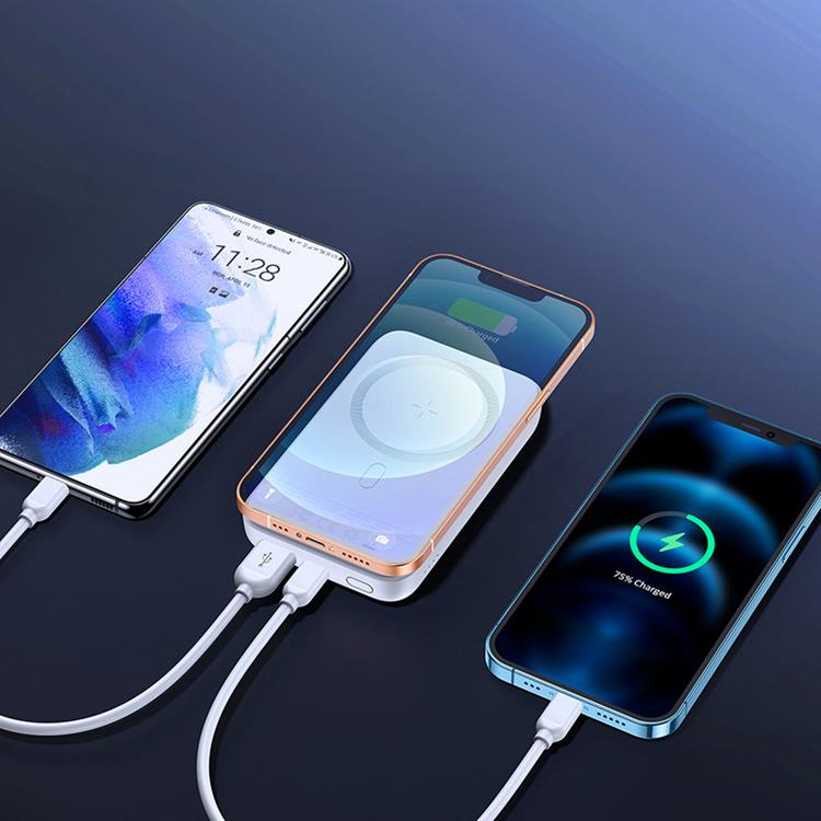 Joyroom - Joyroom MagSafe Powerbank 10000mAh 20W Qi Trådlös Laddare 15W - Vit