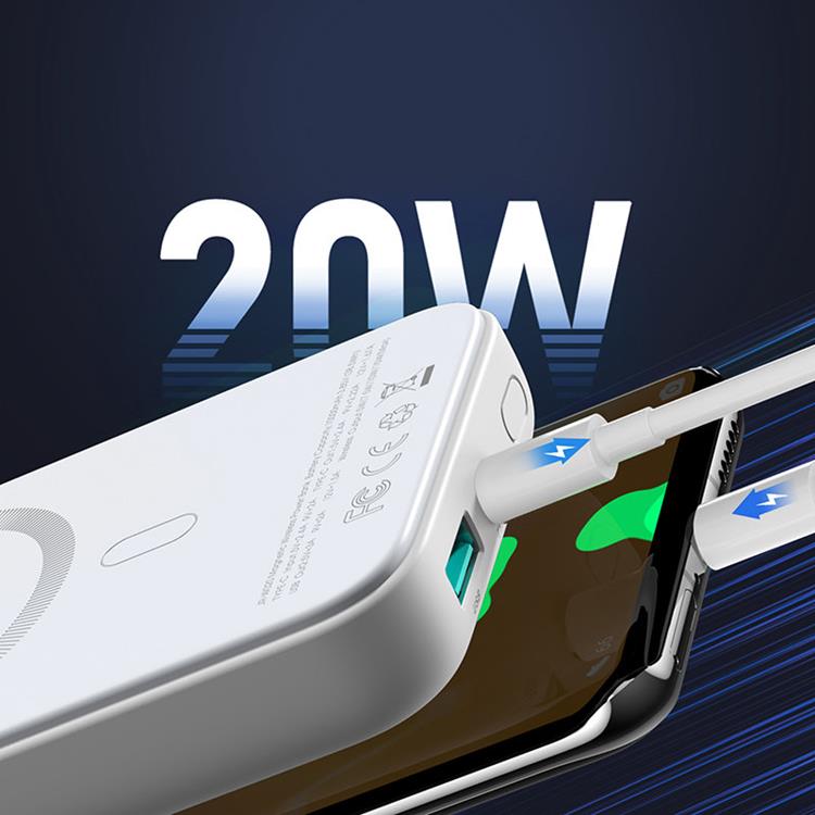 Joyroom - Joyroom MagSafe Powerbank 10000mAh 20W Qi Trådlös Laddare 15W - Vit