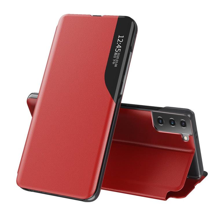 Ruhtel - Eco Leather View Fodral Galaxy S21 Plus - Röd