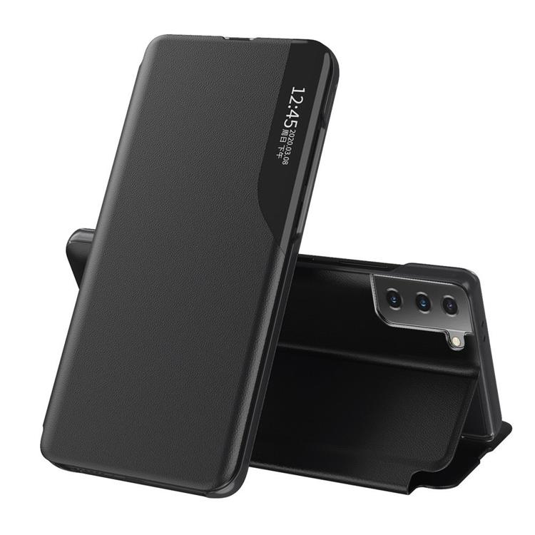 Ruhtel - Eco Leather View Fodral Galaxy S21 Plus - Svart