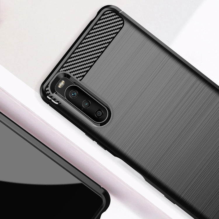 A-One Brand - Sony Xperia 10 III Skal Carbon Flexible - Svart