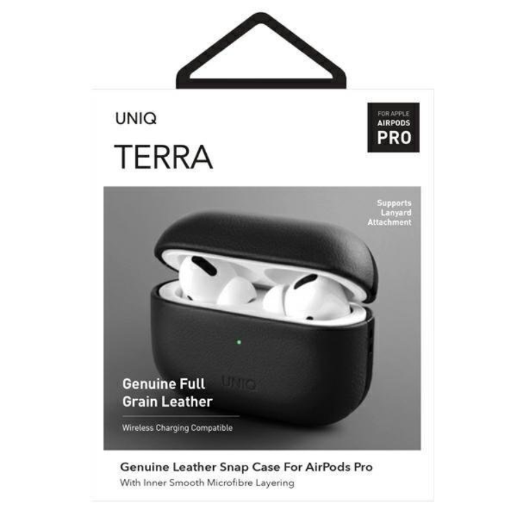 UNIQ - UNIQ AirPods Pro Skal Äkta Läder Etui - Svart