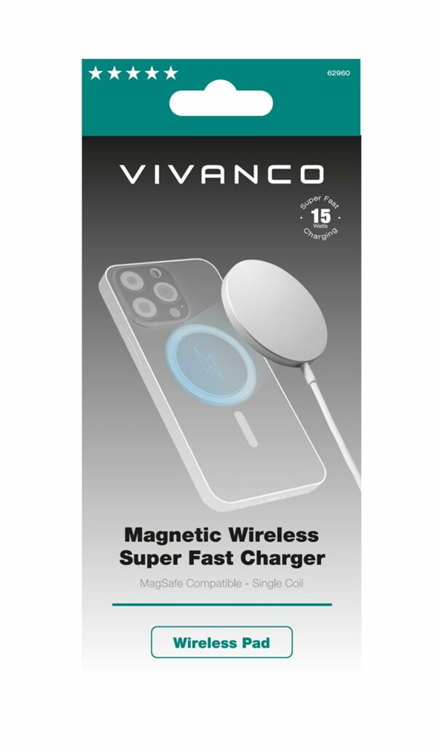 Vivanco - Vivanco Trådlös Laddare 15W Magsafe - Vit