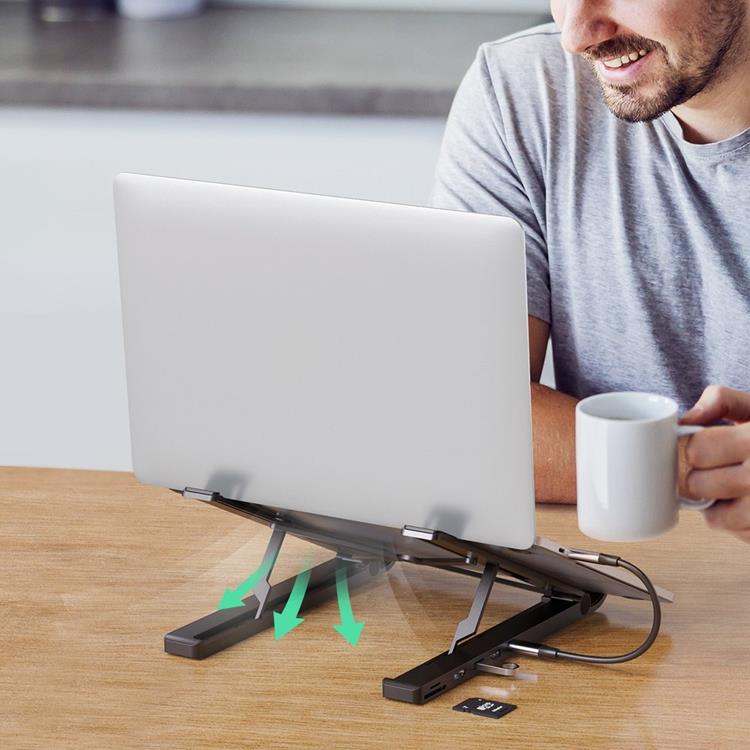 UTGÅTT - Ugreen laptop Stativ hub typ-c 2x USB - Svart