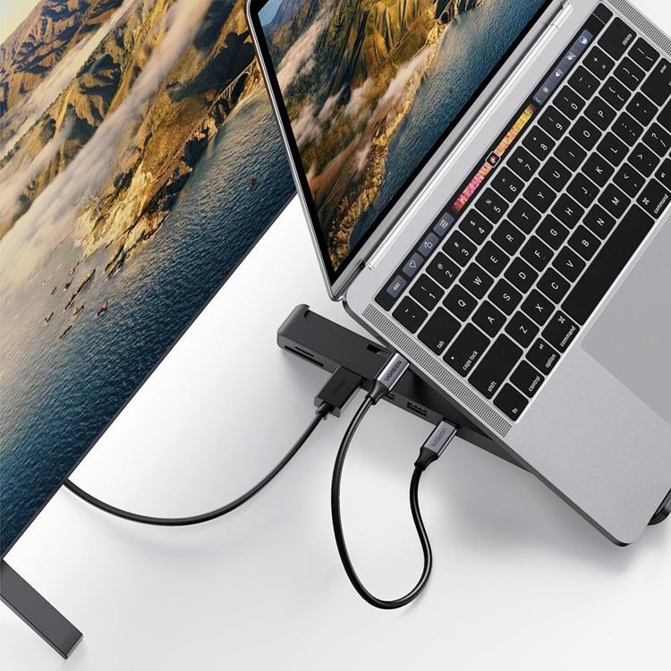UTGÅTT - Ugreen laptop Stativ hub typ-c 2x USB - Svart