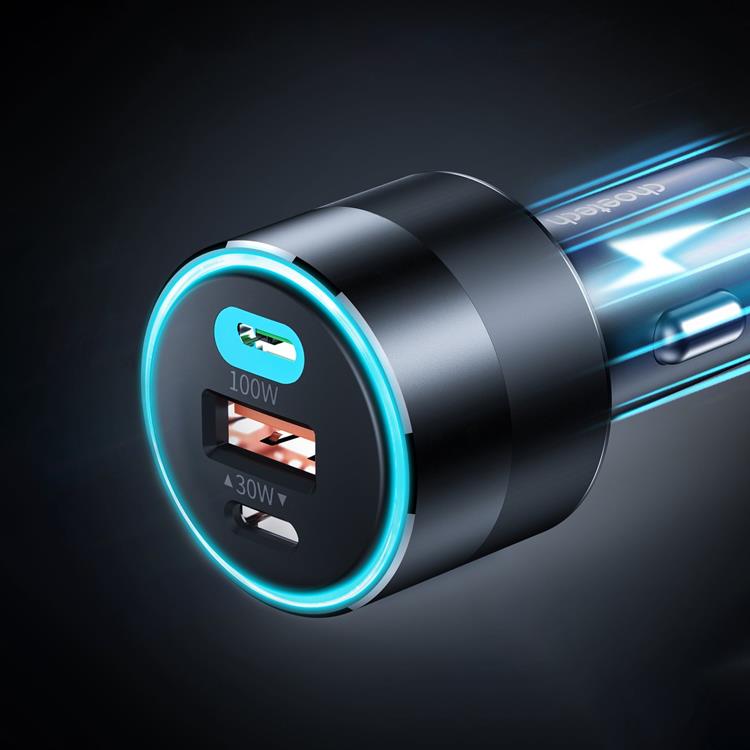 Choetech - Choetech Fast Billaddare USB-A Till 2x USB-C 130W - Svart