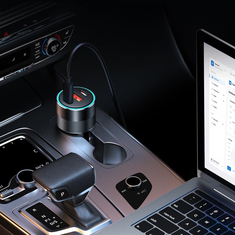 Choetech - Choetech Fast Billaddare USB-A Till 2x USB-C 130W - Svart