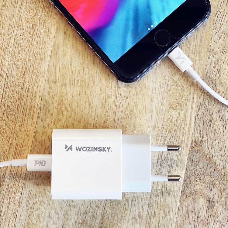 Wozinsky - Wozinsky EU Väggladdare USB-C Lightning Kabel 20W 1m - Vit