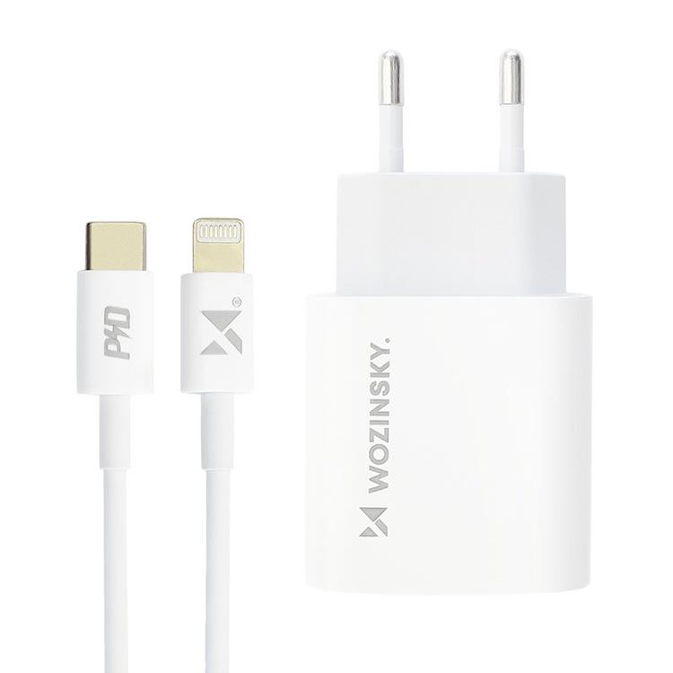 Wozinsky - Wozinsky EU Väggladdare USB-C Lightning Kabel 20W 1m - Vit