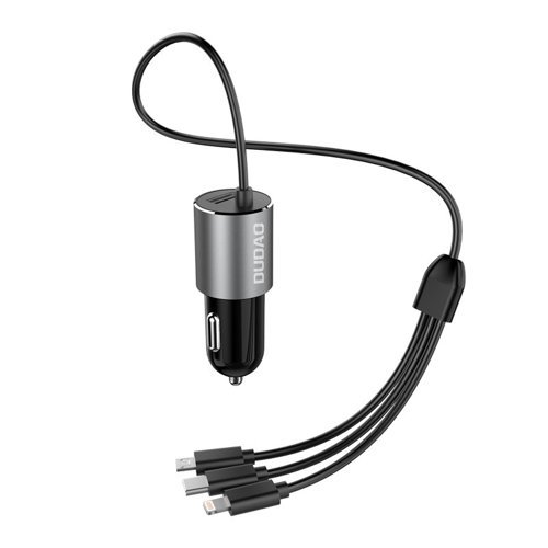 Dudao - Dudao Billaddare 3in1 Micro USB-C Lightning Kabel 100 cm - Svart