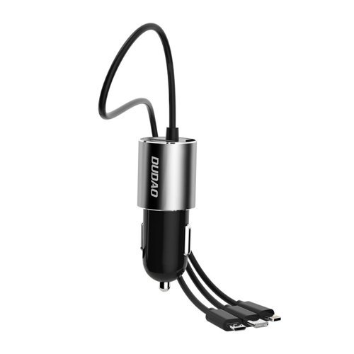 UTGATT1 - Dudao Billaddare 3in1 Micro USB-C Lightning Kabel 100 cm - Svart