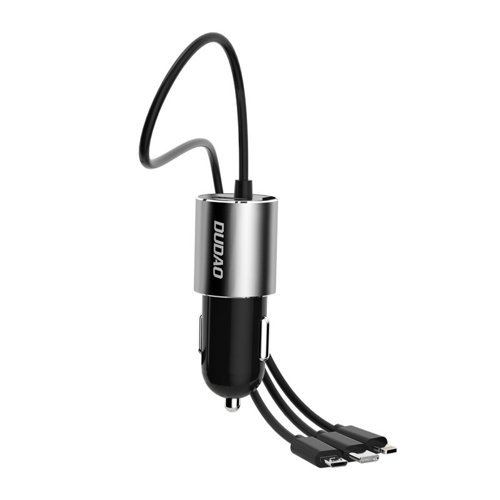 Dudao - Dudao Billaddare 3in1 Micro USB-C Lightning Kabel 100 cm - Svart