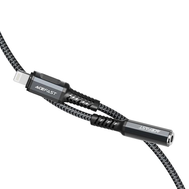 Acefast - Acefast MFI Ljud Lightning 3.5 mm Mini Jack Kabel 18cm - Grå
