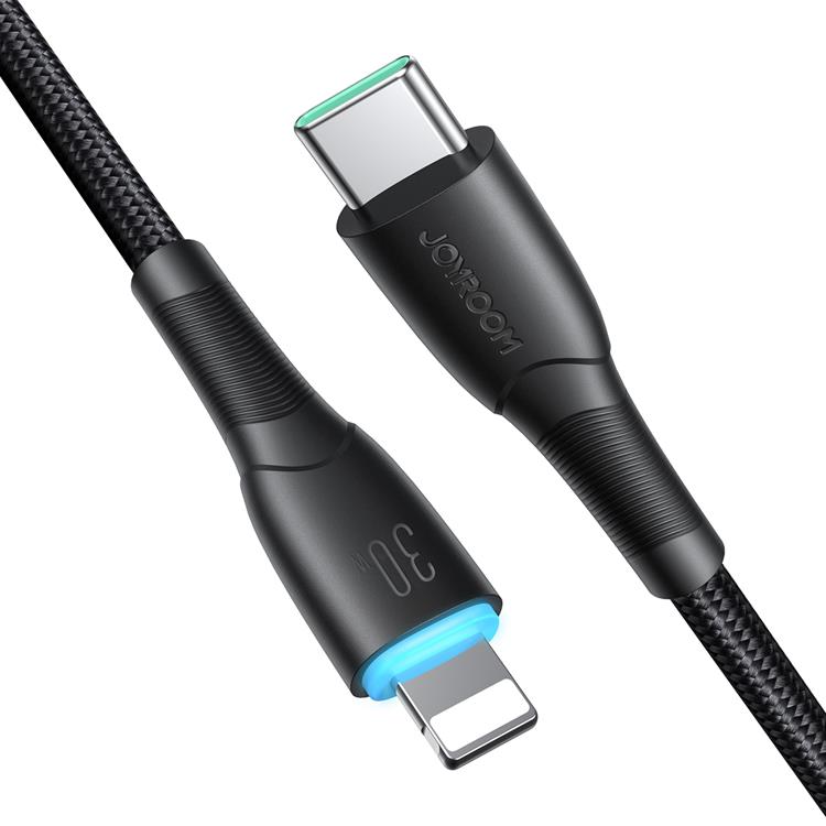 Alternativ bild 1 för Joyroom USB-C till Lightning-kabel Snabbladdning 30W, 1m - Svart