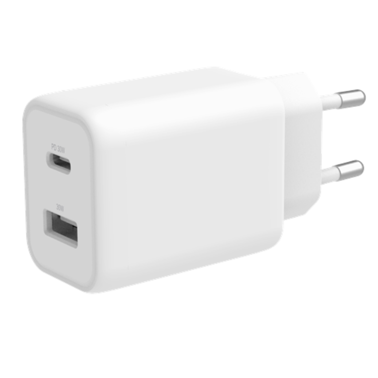Deltaco - Deltaco Power Väggladdare USB-A Till USB-C 30 W - Vit
