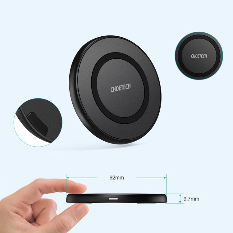 Choetech - Choetech Qi 10W trådlös laddare Micro USB Port - Svart