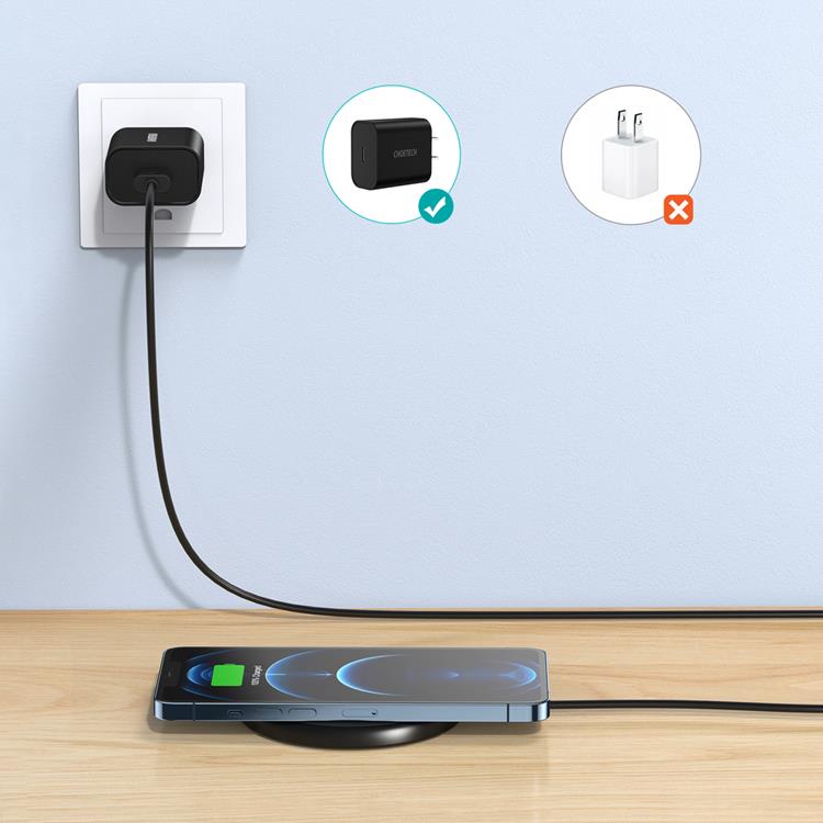Choetech - Choetech Qi 10W trådlös laddare Micro USB Port - Svart
