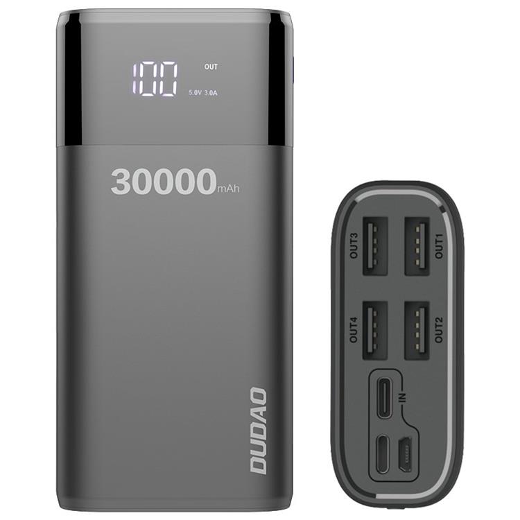 Dudao - Dudao Powerbank 30000mAh 4x USB - Svart