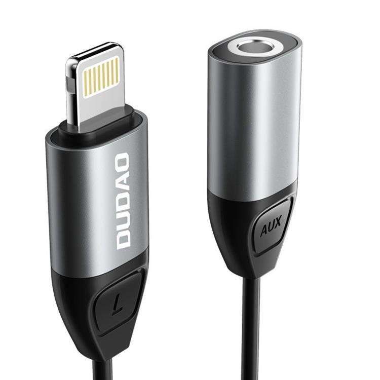 Dudao - Dudao Adapter Lightning 3.5mm Mini jack - Grå