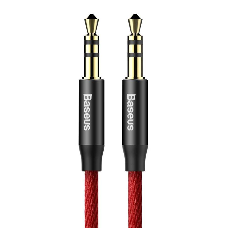 UTGÅTT - Baseus M30 Audio AUX Kabel 3.5 mm Mini Jack 1.5m - Röd/Svart