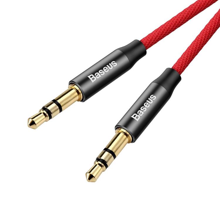 UTGÅTT - Baseus M30 Audio AUX Kabel 3.5 mm Mini Jack 1.5m - Röd/Svart
