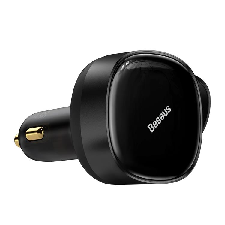 BASEUS - Baseus Retractable 2in1 Billaddare 30W - Svart