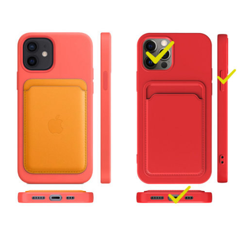 OEM - iPhone 12 / iPhone 12 Pro Skal med Kortfack - Grn