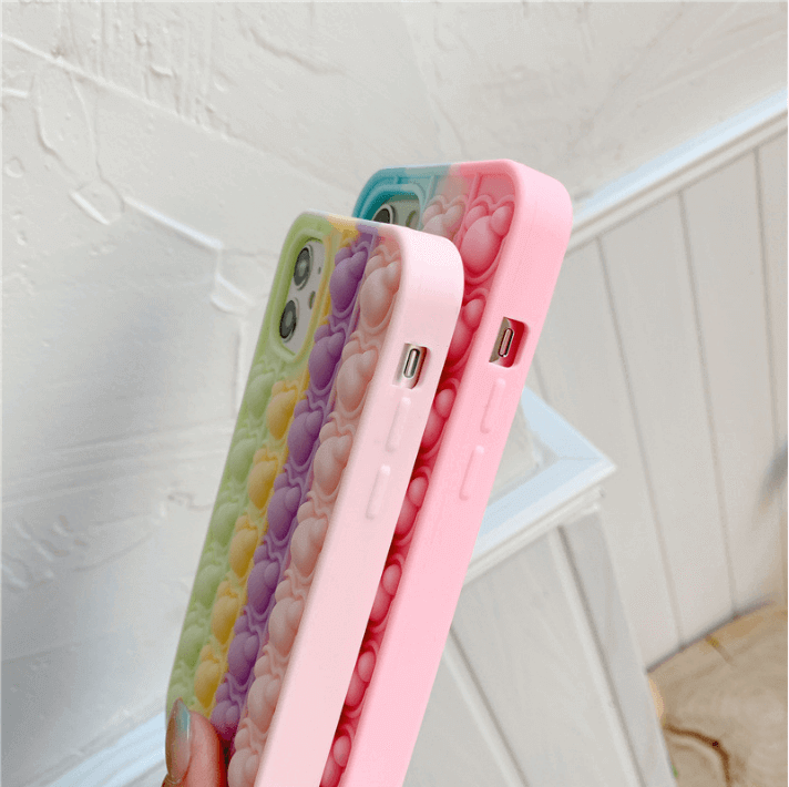 Fidget Toys Panda Pop it Fidget Multicolor Skal till iPhone 13 Mini - Rosa 