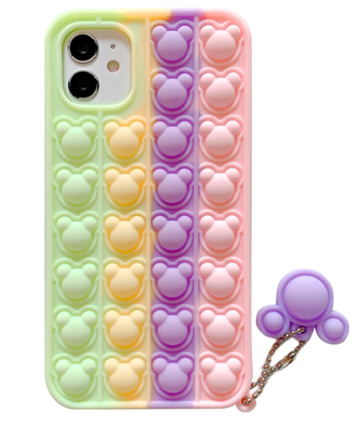 Fidget Toys Panda Pop it Fidget Multicolor Skal till iPhone 13 - Lila 