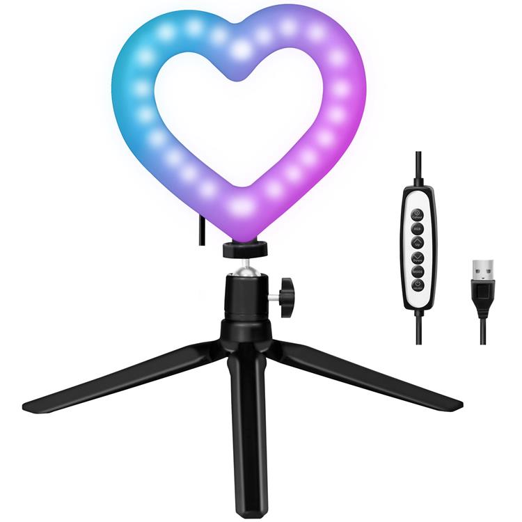 LogiLink - LOGILINK Ring light Hjärtform RGB med bordsstativ