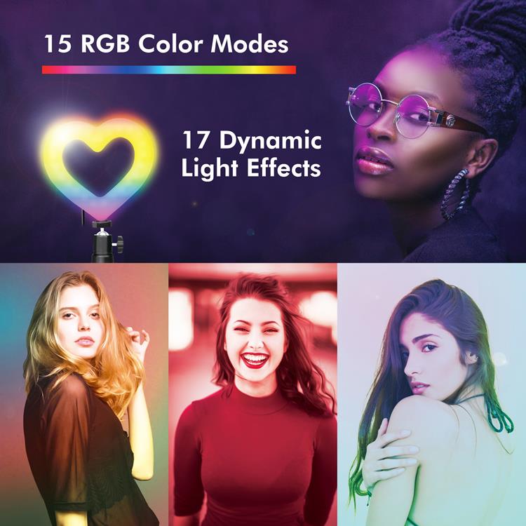 LogiLink - LOGILINK Ring light Hjärtform RGB med bordsstativ