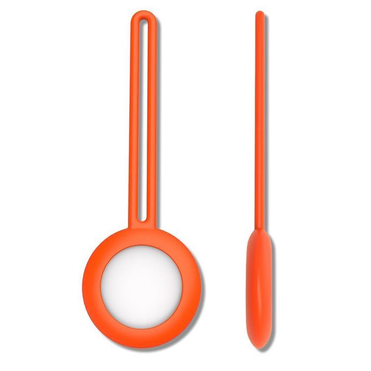 UTGÅTT - Silicone Flexible Keychain Loop Skal Apple Airtag - Orange
