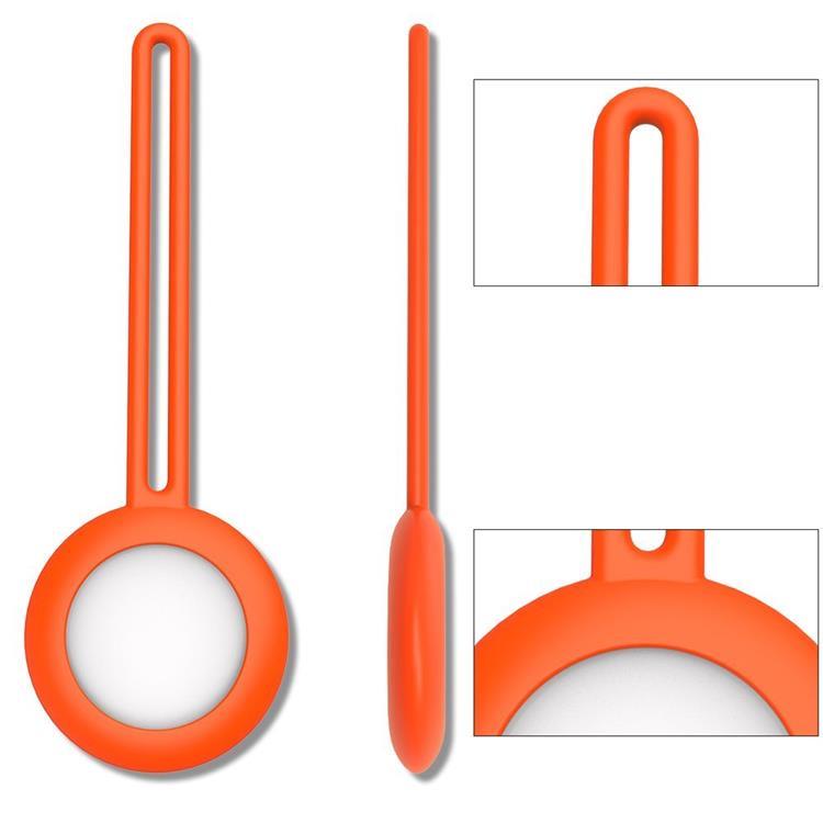 UTGÅTT - Silicone Flexible Keychain Loop Skal Apple Airtag - Orange