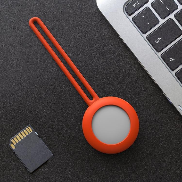 UTGÅTT - Silicone Flexible Keychain Loop Skal Apple Airtag - Orange