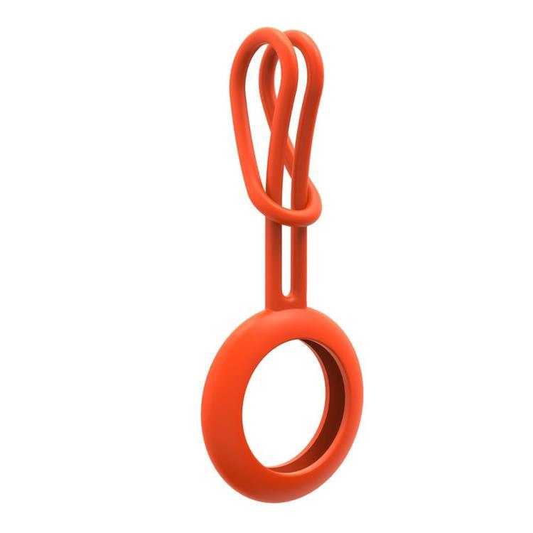 UTGÅTT - Silicone Flexible Keychain Loop Skal Apple Airtag - Orange