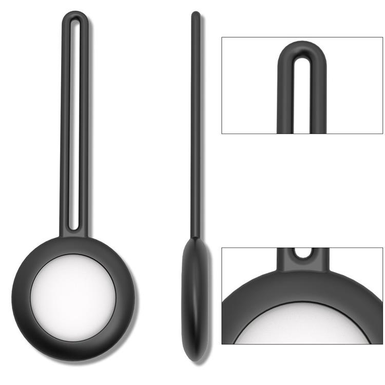 A-One Brand - Silicone Flexible keychain Loop Skal Apple Airtag - Svart