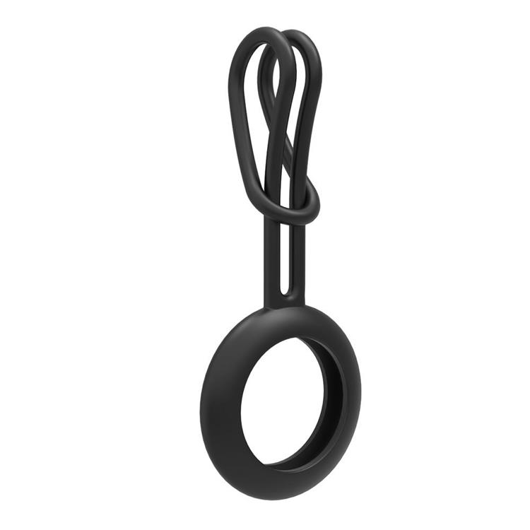 A-One Brand - Silicone Flexible keychain Loop Skal Apple Airtag - Svart